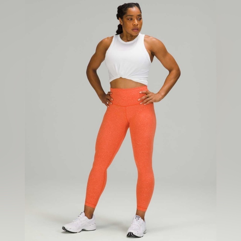 Lululemon Wunder Train High-Rise Tight 25" in Crunch Warm Coral